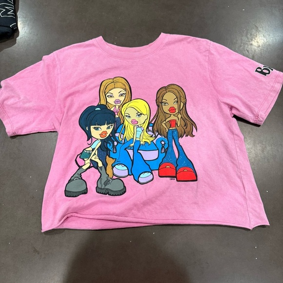 BRATZ Pink Cartoon Graphic Crop Top - Picture 1 of 5